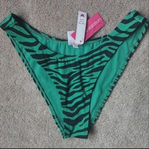 Green and Black Zebra Print Bikini Bottom